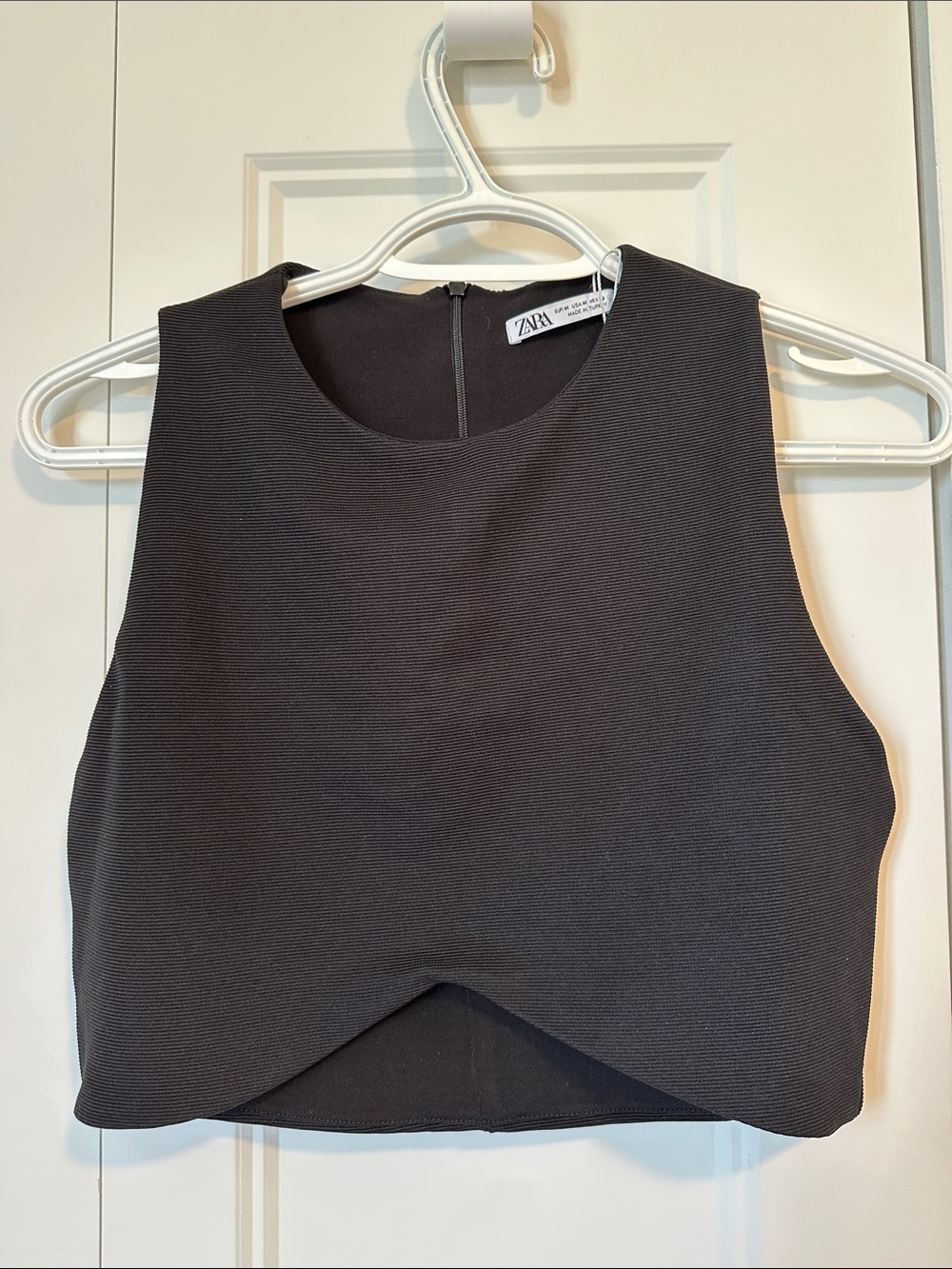 Zara Charcoal Cropped Sleeveless Top
